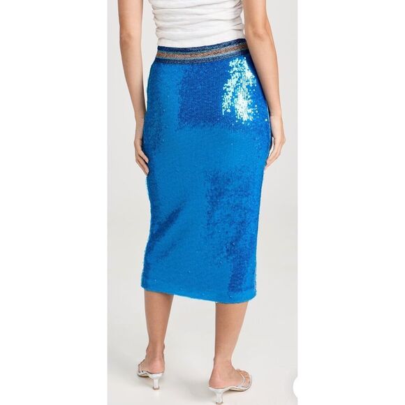 Le Superbe Sequin Pencil Skirt in Blue NWT Size Small - Picture 2 of 10